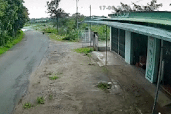 Người phụ nữ đi xe máy mất lái phóng nhanh vào nhà dân