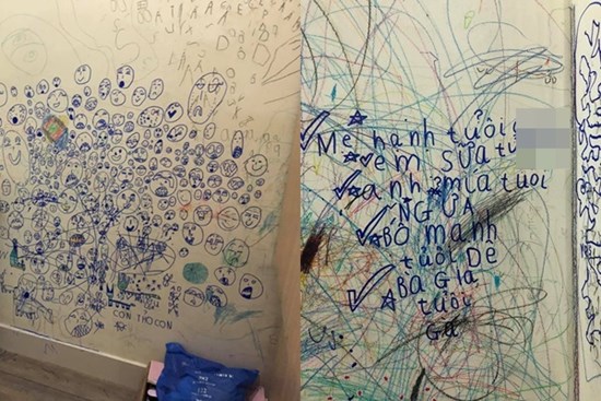 Cho con thoải mái vẽ 