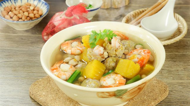 Cách làm canh bí đỏ nấu thịt băm, tôm khô ngọt bùi đưa cơm ngày nắng-2