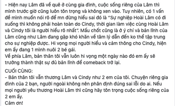 Đại diện Hoài Lâm chính thức lên tiếng về nghi vấn mượn chuyện tan vỡ để PR, tiết lộ tình trạng đáng lo của nam ca sĩ-2