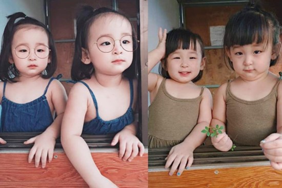 Mê tít cặp sinh đôi Cam và Dứa giống nhau như 2 giọt nước, ra đường ai cũng tấm tắc khen xinh như diễn viên Hàn Quốc