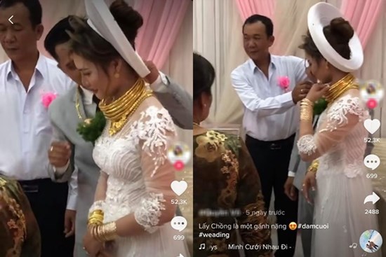 Cô dâu Sóc Trăng khiến MXH choáng ngợp, đếm số vàng trên người cô dâu cũng đủ hoa mắt chứ chưa nói đến chú rể