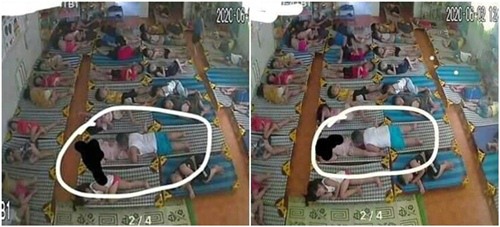 Cô gửi ảnh con gái ngủ trưa ở trường, nhìn hành động bé trai mà mẹ sôi máu-5