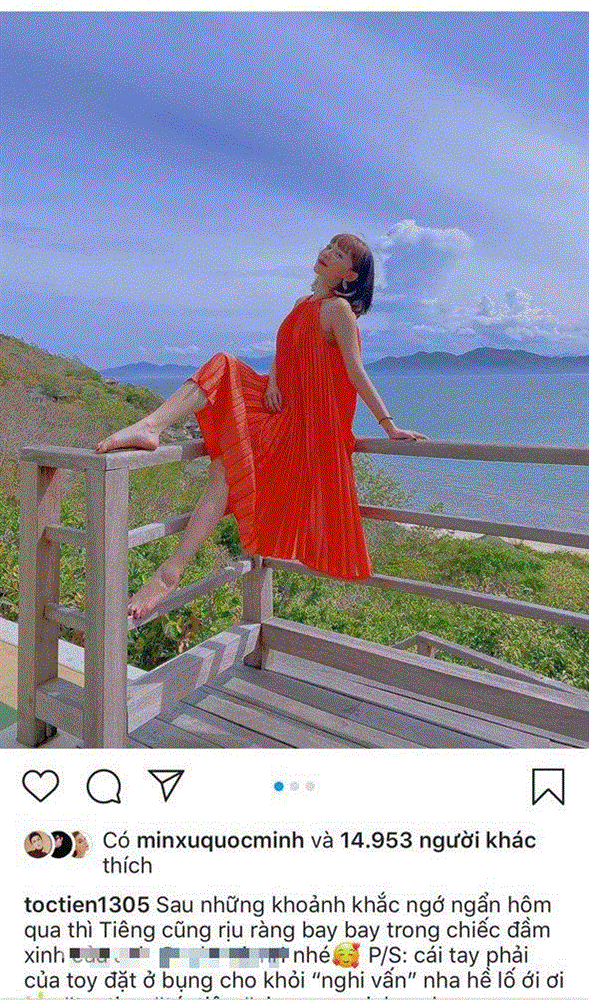 Hiếm hoi diện váy áo rộng thùng thình, Tóc Tiên liền có động thái đáng chú ý liên quan đến tin đồn mang thai-1