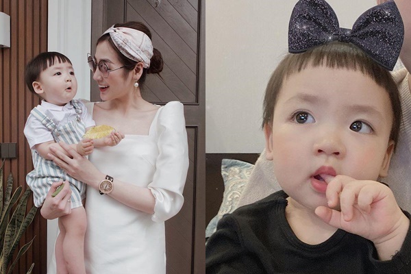 Cậu ấm nhà Á hậu Tú Anh càng lớn càng kháu khỉnh, hiếu động hết sức và làm nhiều trò khiến mẹ dở khóc dở cười-15