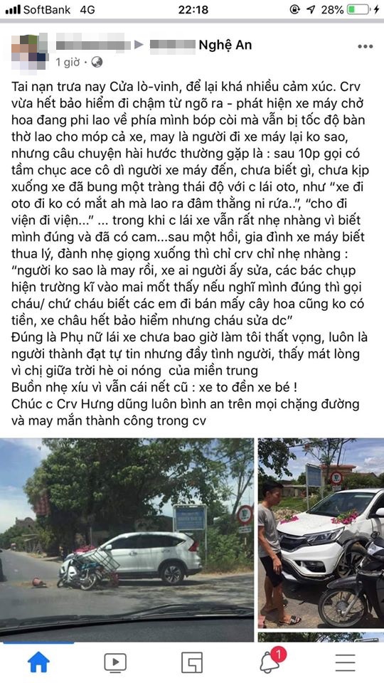 Thanh niên chạy xe máy đâm móp ô tô, gia đình lao đến nạt nộ, phản ứng của nữ tài xế khiến tất cả nể phục-2