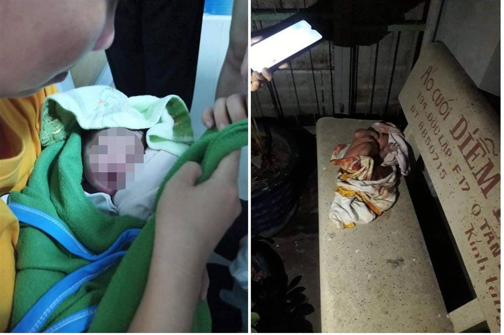 Bé sơ sinh còn nguyên dây rốn bỏ rơi trên ghế đá ở Sài Gòn-1