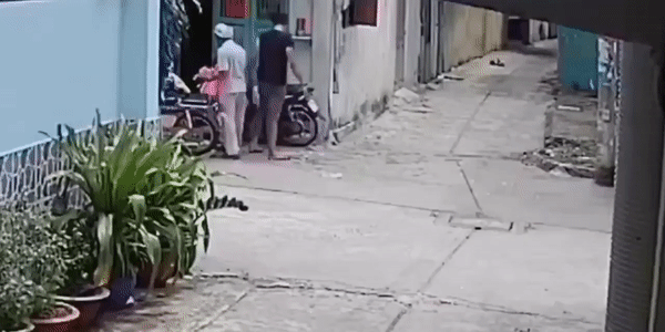 Phẫn nộ clip nam thanh niên hung hãn đấm túi bụi vào mặt bố mẹ già đến chảy máu đầu ngay trước cửa nhà-1