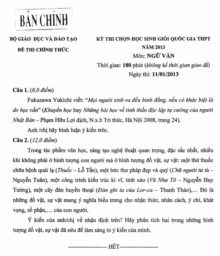 Hé lộ đề thi học sinh giỏi Quốc gia môn Văn qua các năm: Đề nào cũng sắc như dao cạo, thách thức mọi thí sinh khi làm bài-3