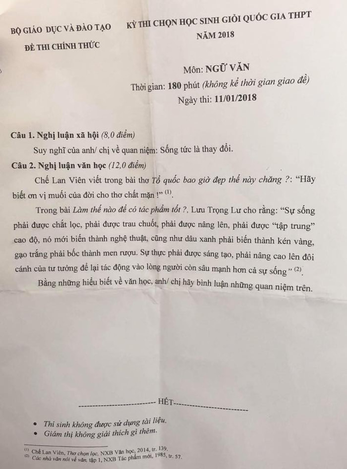 Hé lộ đề thi học sinh giỏi Quốc gia môn Văn qua các năm: Đề nào cũng sắc như dao cạo, thách thức mọi thí sinh khi làm bài-8