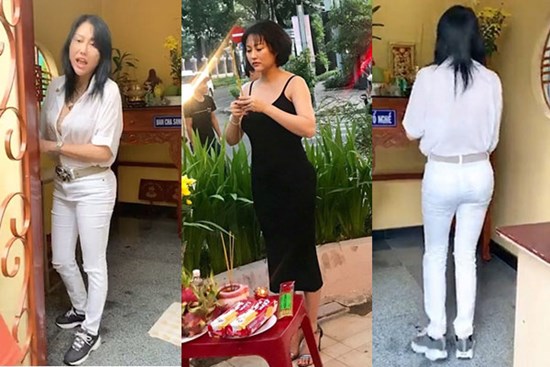 Phi Thanh Vân gây tranh cãi vì mang giày vào khu vực cúng Tổ nghề dù đã có biển nhắc nhở
