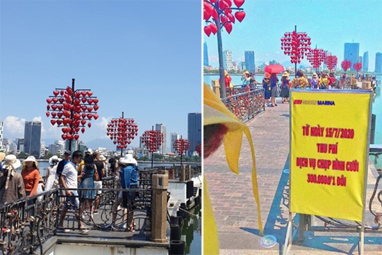 Cô dâu, chú rể phải trả 300 nghìn đồng để chụp ảnh ở cầu tình yêu Đà Nẵng