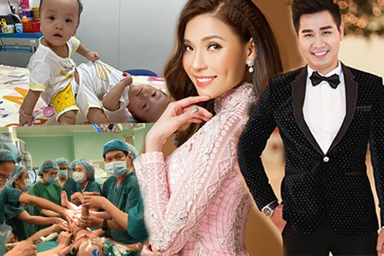 Thúy Diễm, MC Nguyên Khang và dàn sao Vbiz đồng loạt dành lời chúc cho ekip thực hiện ca tách 2 bé song sinh dính liền