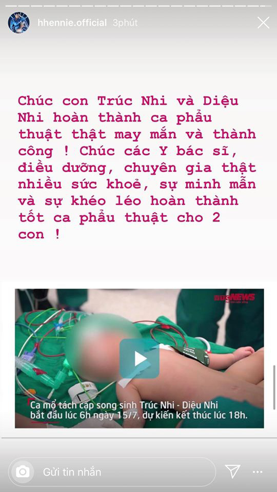 Thúy Diễm, MC Nguyên Khang và dàn sao Vbiz đồng loạt dành lời chúc cho ekip thực hiện ca tách 2 bé song sinh dính liền-3