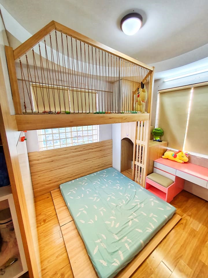 Ông bố trẻ quyết định đầu tư làm tặng con gái 1 phòng gác lửng đẹp như mơ với chi phí thật sự ấn tượng-6