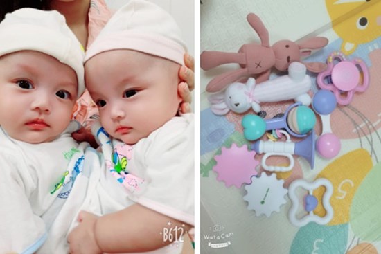 Cặp song sinh Trúc Nhi - Diệu Nhi vẫn còn đau sau ca mổ, người mẹ mua đồ chơi nhờ bác sĩ tiệt trùng gửi cho con