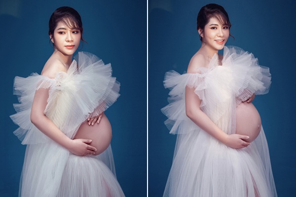 Bầu 8 tháng, Hoa hậu Đặng Thu Thảo mặt mũm mĩm, bụng song thai như sắp rơi-2