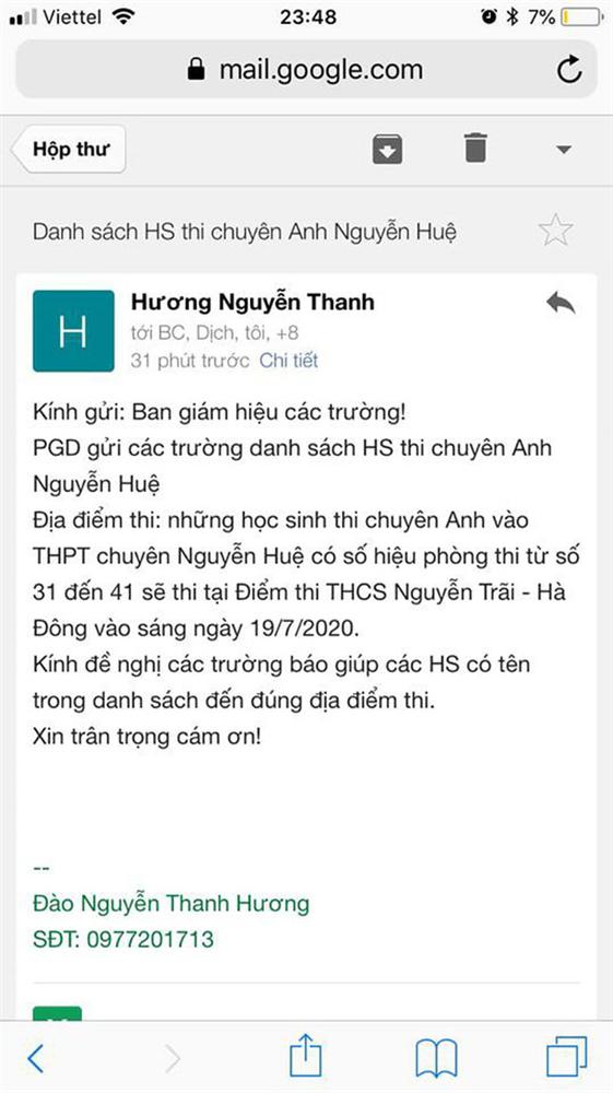 Gần 12h đêm, học sinh Hà Nội bỗng nhận được thông báo đổi địa điểm thi chuyên-1