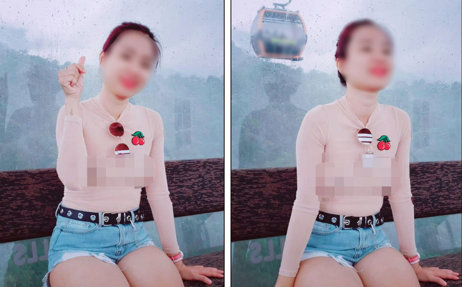 Cô gái mặc áo mỏng tang, để lộ nguyên vòng 1 phản cảm rồi vô tư tạo dáng chụp ảnh khiến nhiều người ngán ngẩm-1