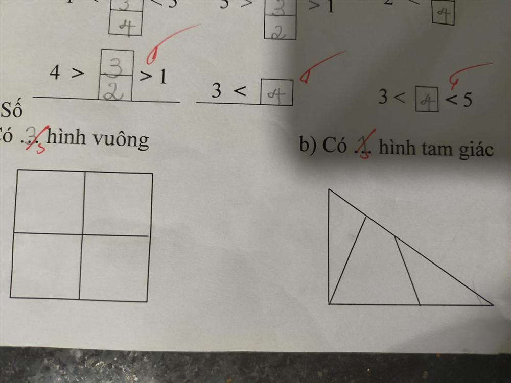 Bài toán đếm hình lớp 1 đơn giản khiến phụ huynh nhiệt tình tranh cãi, nghe lý giải của học sinh mới thấy sai sai-1