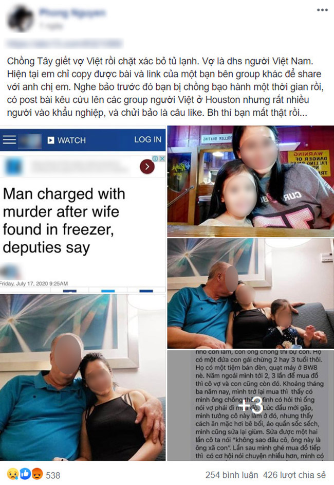 Cô dâu Việt bị chồng Mỹ giết, giấu xác trong tủ đông: Từng đăng bài kêu cứu lên các group người Việt nhưng bị cho là câu like-2