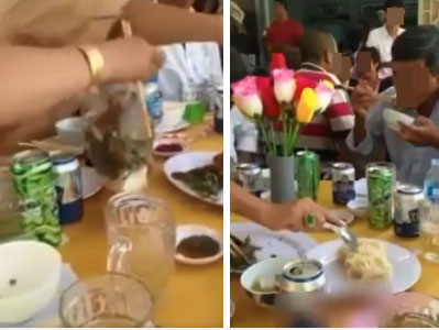 Lại chuyện đất lề quê thói, trong lúc người khác vẫn đang ăn thì chị gái đã nhanh chóng lấy phần đầy túi cỗ mang về, nên hay không nên?-2