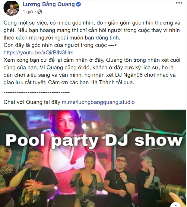 Lương Bằng Quang lên tiếng về loạt hình ảnh mặc như không mặc của Ngân 98: Thì ra có ẩn tình?-1