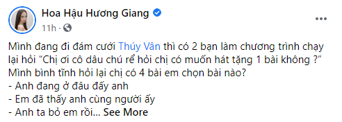 Hương Giang và câu chuyện đi ăn cưới Á hậu Thúy Vân, nàng hậu nói gì mà khiến mọi người bỏ chạy luôn?-1