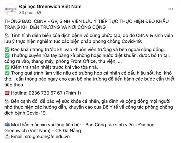 Hàng loạt trường ĐH đưa ra thông báo trước những diễn biến mới của dịch Covid-19-5