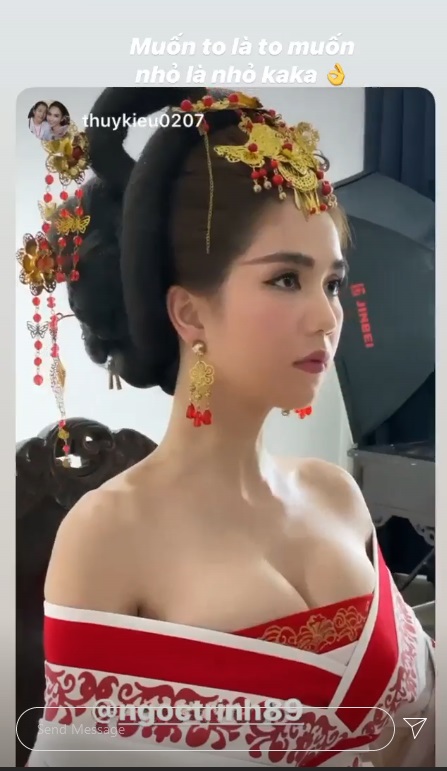 Vòng 1 lại phồng như quả bóng, Ngọc Trinh tuyên bố: Muốn to là to, muốn nhỏ là nhỏ-2