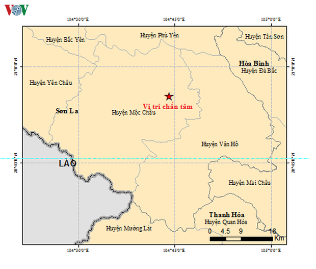 Sáng nay tiếp tục xảy ra 2 trận động đất tại Mộc Châu, Sơn La-1