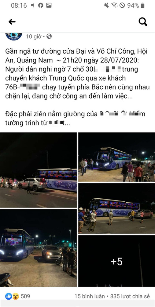 Nghi xe 7 chỗ chở khách Trung Quốc chui, người dân Hội An chặn báo công an-1
