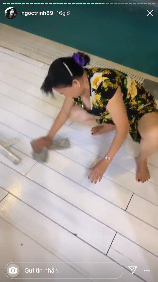 Mẹ kế Ngọc Trinh lấy chồng vì thương con gái, khoảnh khắc lau dọn biệt thự và chăm ái nữ nói lên tất cả!-2