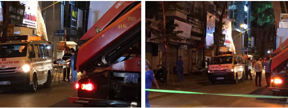 Hà Nội: Sập giàn giáo trên phố Nguyễn Công Trứ, nhiều công nhân rơi từ tầng cao xuống đất-7