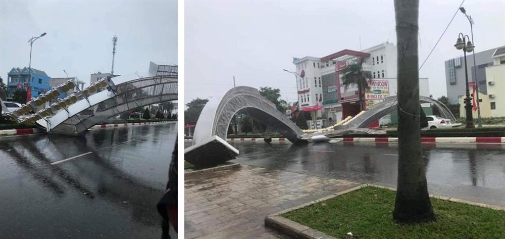 Clip: Khoảnh khắc gió giật mạnh, quật đổ sập cổng hoa cao 7m ở Vũng Tàu-1