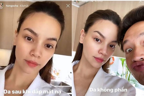 Hà Hồ để lộ mặt mộc cuối thai kỳ, Kim Lý dọa chiếm spotlight của mẹ bầu