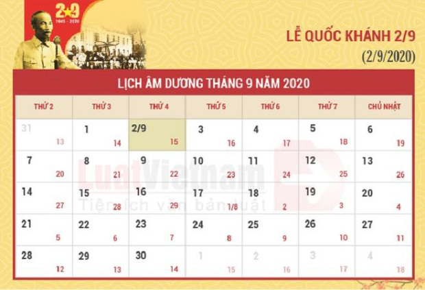 Lễ Quốc khánh 2/9/2020 được nghỉ mấy ngày?-1