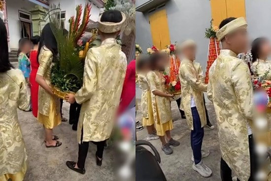 Đám hỏi đang trang trọng thì nhìn vào dàn bê tráp khiến nhiều người phải thốt lên: “Khổ thân cho cô dâu chú rể nhiều quá”