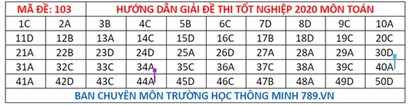 Đáp án đề thi tốt nghiệp THPT Quốc gia 2020 môn Toán (tất cả mã đề)-3
