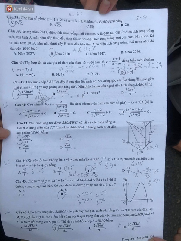 Đáp án đề thi tốt nghiệp THPT Quốc gia 2020 môn Toán (tất cả mã đề)-29
