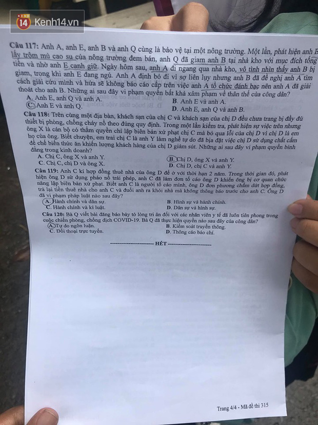 Đề thi môn Giáo dục công dân tốt nghiệp THPT Quốc gia 2020: Câu hỏi liên quan đến COVID-19-4