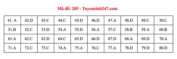 Đáp án đề thi môn Hóa tốt nghiệp THPT Quốc gia 2020 (24 mã đề)-2