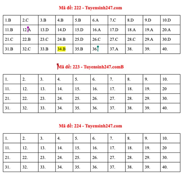 Đáp án đề thi tốt nghiệp THPT Quốc gia 2020 môn Vật lý (24 mã đề)-4