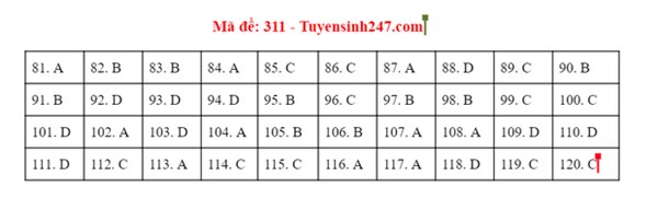 Đáp án đề thi tốt nghiệp THPT 2020 môn GDCD (24 mã đề)-8