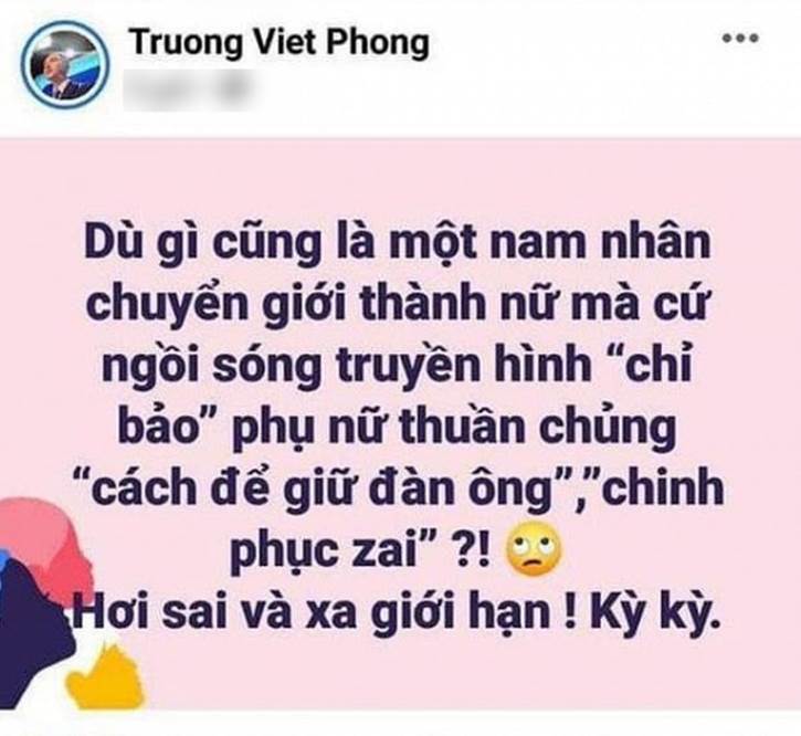 Nam MC VTV ám chỉ Hương Giang chuyển giới mà đi dạy phụ nữ thuần chủng: Tôi vẫn giữ quan điểm dù tháo status, tôi không có nhu cầu vào showbiz!-1