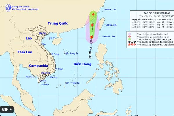 Áp thấp nhiệt đới trên Biển Đông đã mạnh lên thành cơn bão số 3-1