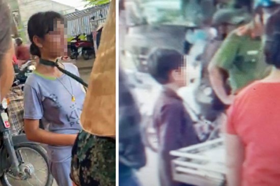 Cha cột dây vào cổ hai con, dùng xe ba gác kéo quanh chợ để… dạy dỗ