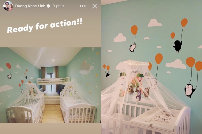 Vợ trẻ Dương Khắc Linh khoe cận cảnh 2 em bé đạp, lộ luôn phòng sơ sinh sang xịn-3