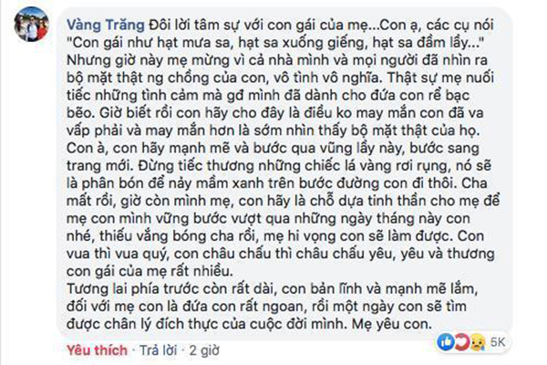 Mẹ Âu Hà My dốc cạn tâm can động viên con gái trước nỗi buồn hôn nhân, không quên nhắc đến người chồng quá cố-2