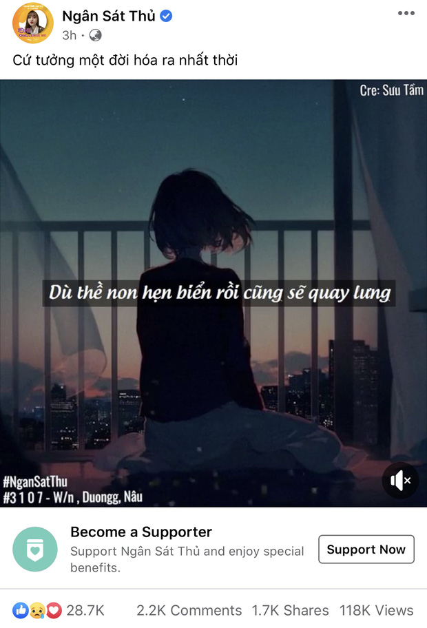 Sau 3 ngày thông báo chia tay ViruSs, Ngân Sát Thủ đăng status: Cứ tưởng một đời hoá ra nhất thời-2